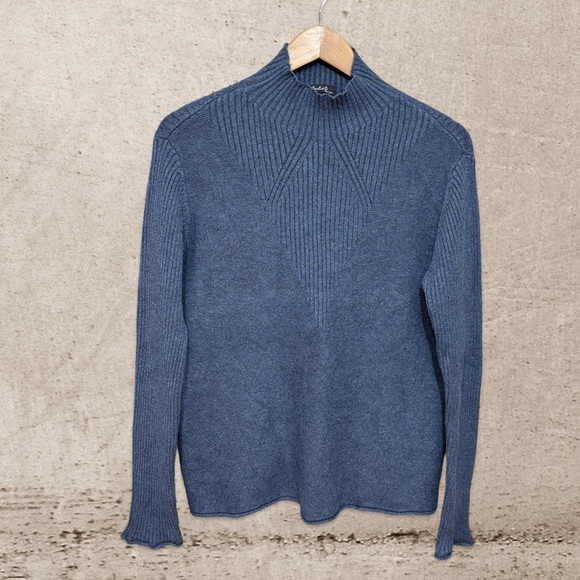 CHARLIE B Blue Cowl Neck Sweater - Picture 1 of 4
